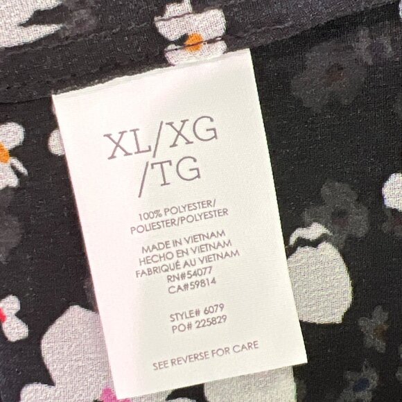 CABI Delight Blouse in Black Floral Long Sleeve Sz XL #6079 NWOT - Picture 6 of 6